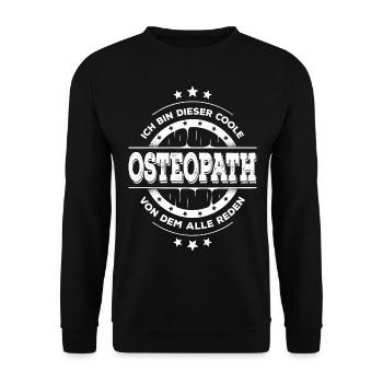 Osteopath Kollegen Geburtstag Osteopathie Geschenk - Unisex Pullover - Schwarz - Vorne - Alina (178cm) & Michal (187cm)