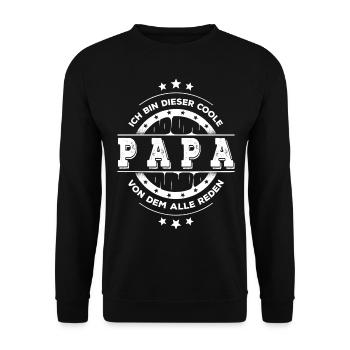 Ich Bin Papa Geburtstag Vatertag Geschenk - Unisex Pullover - Schwarz - Vorne - Alina (178cm) & Michal (187cm)