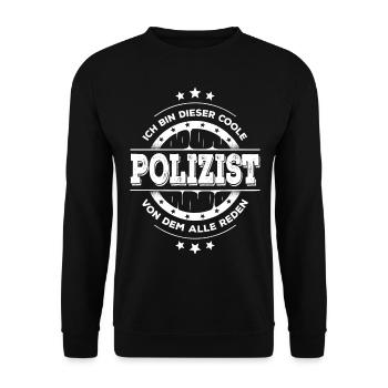 Polizist Geburtstag Polizeibeamter Geschenk - Unisex Pullover - Schwarz - Vorne - Alina (178cm) & Michal (187cm)