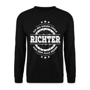 Richter Kollegen Geburtstag Jurastudium Geschenk - Unisex Pullover - Schwarz - Vorne - Alina (178cm) & Michal (187cm)