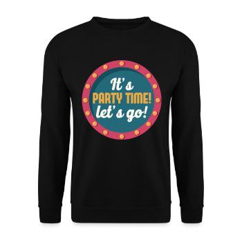 Party Time Retro Light Glowing Street Sign - Sweat-shirt Unisexe - noir - Devant - Alina (178cm) & Michal (187cm)