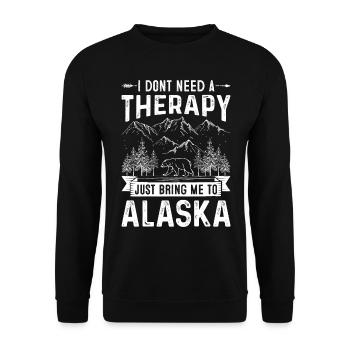 Alaska Geschenk Kinder Herren Damen USA Natur Eis - Unisex Pullover - Schwarz - Vorne - Alina (178cm) & Michal (187cm)