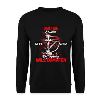 Shisha Doppelapfel Hookah Rauchen Tabak Vape Kohle - Unisex Pullover - Schwarz - Vorne - Alina (178cm) & Michal (187cm)