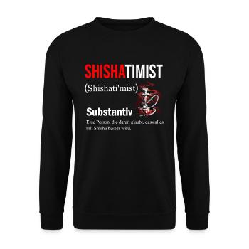 Shisha Geschenk für Wasserpfeife Shishabar Pfeife - Unisex Pullover - Schwarz - Vorne - Alina (178cm) & Michal (187cm)