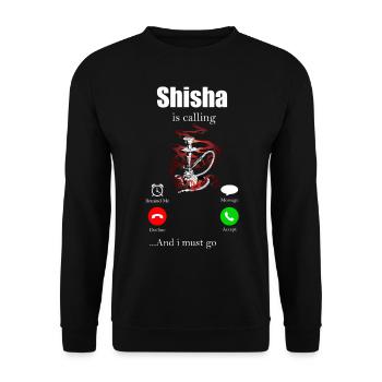Shisha Tshirt Men Women's Water Pipe - Unisex Sweatshirt - black - Front - Alina (178cm) & Michal (187cm)