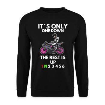 Motorcycle Lifestyle / Motorcycle / Motorcycle biker - Unisex Sweatshirt - black - Front - Alina (178cm) & Michal (187cm)