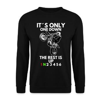Supermoto / Supermotard / Supermoto Wheelie Biker - Sweat-shirt Unisexe - noir - Devant - Alina (178cm) & Michal (187cm)