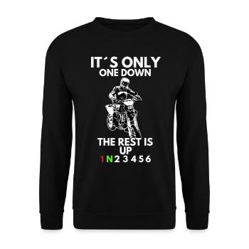 Supermoto / Supermotard / Supermoto Wheelie Biker - Sweat-shirt Unisexe - noir - Devant - Alina (178cm) & Michal (187cm)