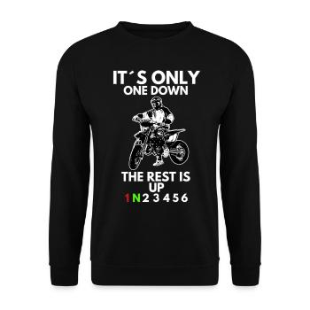Supermoto / Supermotard / Supermoto Wheelie Biker - Sweat-shirt Unisexe - noir - Devant - Alina (178cm) & Michal (187cm)