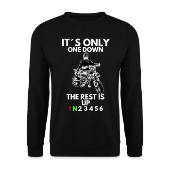 Supermoto / Supermotard / Supermoto Wheelie Biker - Sweat-shirt Unisexe - noir - Devant - Alina (178cm) & Michal (187cm)