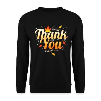 Brown Leaves reconnaissant Merci Thanksgiving - Sweat-shirt Unisexe - noir - Devant - Alina (178cm) & Michal (187cm)