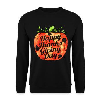 citrouille heureux grâce jour de thanksgiving - Sweat-shirt Unisexe - noir - Devant - Alina (178cm) & Michal (187cm)