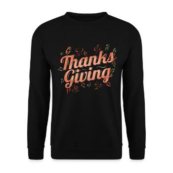 Brown Logo for Thanks Giving Thanksgiving - Unisex Sweatshirt - black - Front - Alina (178cm) & Michal (187cm)