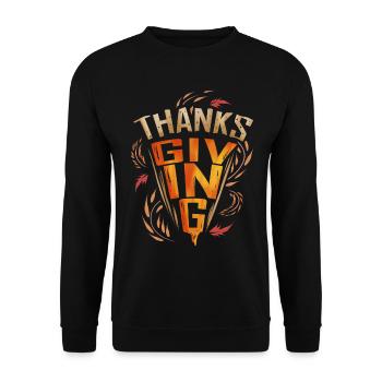 Merci Giv In G Modern Logo pour Thanksgiving - Sweat-shirt Unisexe - noir - Devant - Alina (178cm) & Michal (187cm)