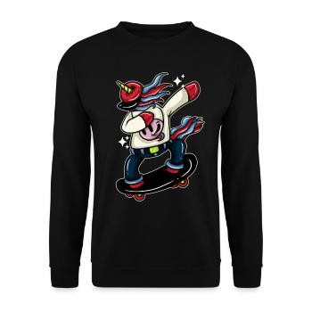 Cows Cow Cattle Dairy Cow Farmer Cow Skateboard - Unisex Sweatshirt - black - Front - Alina (178cm) & Michal (187cm)