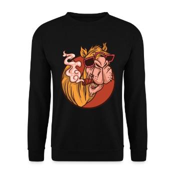 Cadeau de chameau Lama Alpaga Lama Animal Fumer - Sweat-shirt Unisexe - noir - Devant - Alina (178cm) & Michal (187cm)