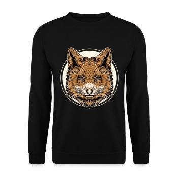 Fox intelligent Forest animal Fox Red fox Smart - Unisex Sweatshirt - black - Front - Alina (178cm) & Michal (187cm)