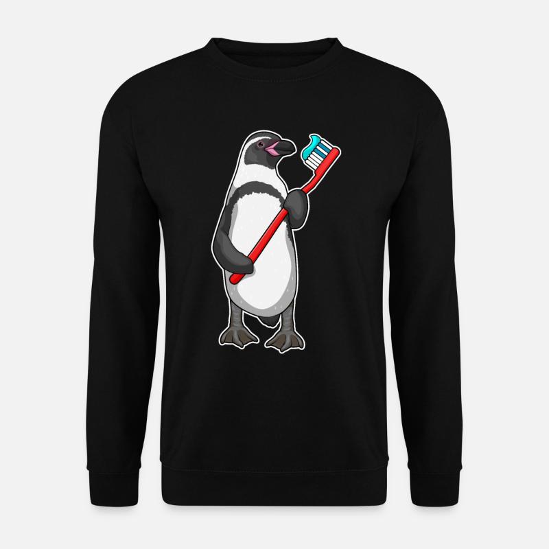 Penguin Toothbrush - Unisex Sweatshirt - black