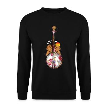 Banjo Shirts For Men Bluegrass Appalachia Folk - Unisex Sweatshirt - black - Front - Alina (178cm) & Michal (187cm)