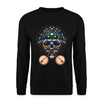 Banjo Shirts For Men Bluegrass Appalachia Folk - Unisex Sweatshirt - black - Front - Alina (178cm) & Michal (187cm)