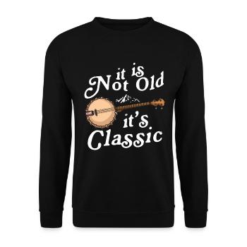Banjo Shirts For Men Bluegrass Appalachia Folk - Unisex Sweatshirt - black - Front - Alina (178cm) & Michal (187cm)
