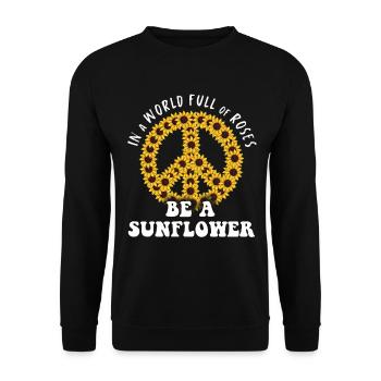 Hippie Geschenk Acidhead Flowerpower Hippi Hippy - Unisex Pullover - Schwarz - Vorne - Alina (178cm) & Michal (187cm)
