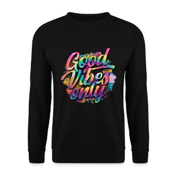 Hippie Peace Groovy Flowerpower Boho Woodstock - Sweat-shirt Unisexe - noir - Devant - Alina (178cm) & Michal (187cm)