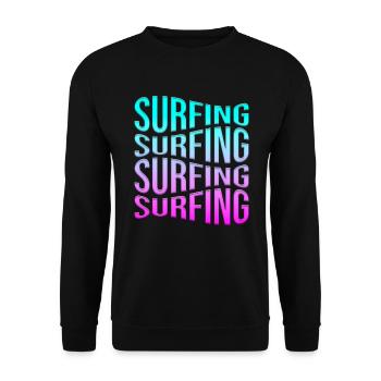 Surfen - Unisex Pullover - Schwarz - Vorne - Alina (178cm) & Michal (187cm)