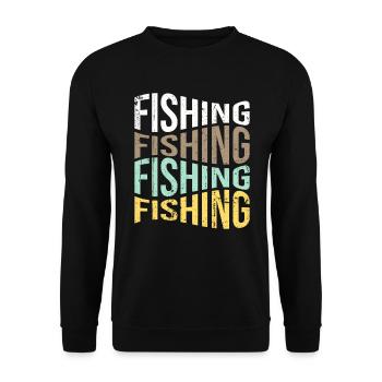 Angling - Unisex Sweatshirt - black - Front - Alina (178cm) & Michal (187cm)