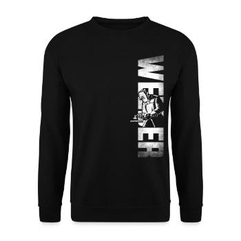 Welder Welding Vintage Welder - Unisex Pullover - Schwarz - Vorne - Alina (178cm) & Michal (187cm)