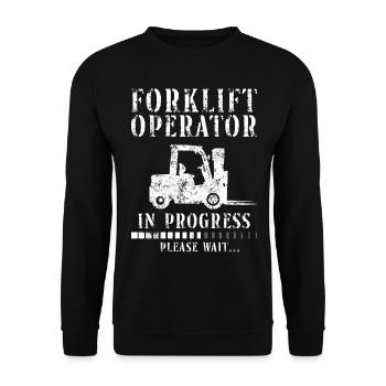 Certified Forklift Truck Operator - Unisex Pullover - Schwarz - Vorne - Alina (178cm) & Michal (187cm)