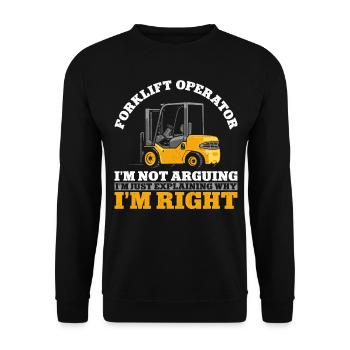 Certified Forklift Truck Operator - Unisex Sweatshirt - black - Front - Alina (178cm) & Michal (187cm)