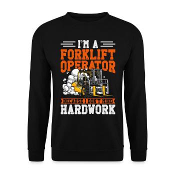 Certified Forklift Truck Operator - Unisex Sweatshirt - black - Front - Alina (178cm) & Michal (187cm)