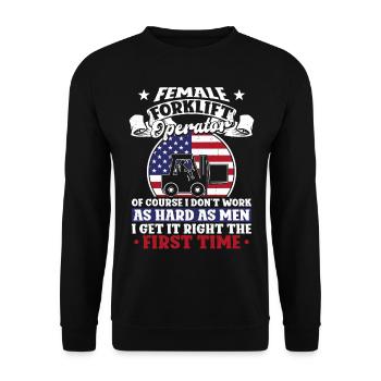 Opérateur de chariot élévateur certifié - Sweat-shirt Unisexe - noir - Devant - Alina (178cm) & Michal (187cm)
