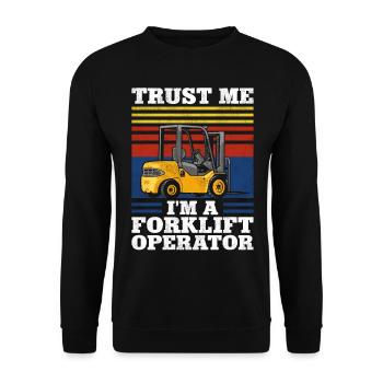 Certified Forklift Truck Operator - Unisex Sweatshirt - black - Front - Alina (178cm) & Michal (187cm)