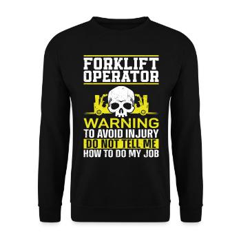 Certified Forklift Truck Operator - Unisex Sweatshirt - black - Front - Alina (178cm) & Michal (187cm)