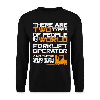 Certified Forklift Truck Operator - Unisex Pullover - Schwarz - Vorne - Alina (178cm) & Michal (187cm)