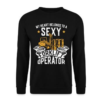 Certified Forklift Truck Operator - Unisex Pullover - Schwarz - Vorne - Alina (178cm) & Michal (187cm)