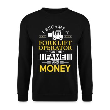 Certified Forklift Truck Operator - Unisex Sweatshirt - black - Front - Alina (178cm) & Michal (187cm)