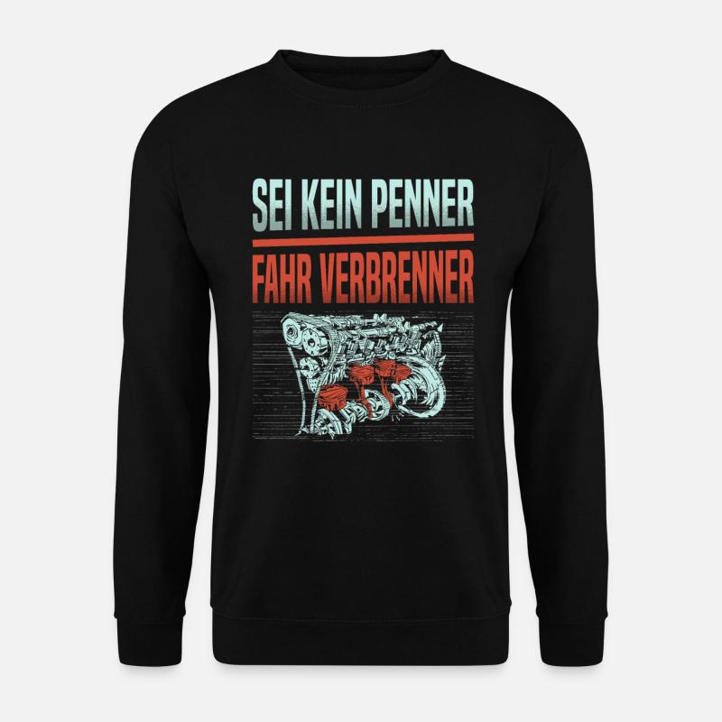 Verbrenner Diesel Hubraum E-Auto Gegner Auto - Unisex Pullover - Schwarz