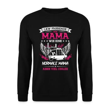 Truckerin Frauen Truck Fernfahrer LKW Fahrer für - Unisex Pullover - Schwarz - Vorne - Alina (178cm) & Michal (187cm)