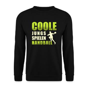 Handballspiel Handballerin Handball für einen - Unisex Pullover - Schwarz - Vorne - Alina (178cm) & Michal (187cm)