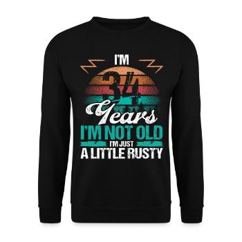 34 Birthday Idea Funny Im not old Humor Year Old34 - Unisex Pullover - Schwarz - Vorne - Alina (178cm) & Michal (187cm)