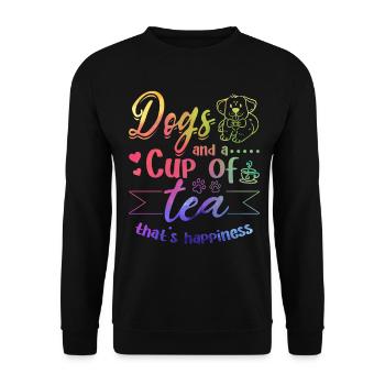 Dogs And A Cup Of Tea That's Happiness - Dog Owner - Unisex Sweatshirt - black - Front - Alina (178cm) & Michal (187cm)