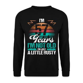 57 Idée d’anniversaire Drôle Je ne suis pas vieux Humour Année - Sweat-shirt Unisexe - noir - Devant - Alina (178cm) & Michal (187cm)