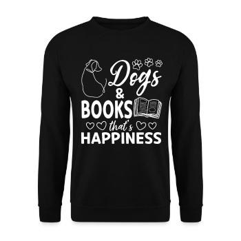 Book Reading Books Dog Lover - Dogs & Books That's - Unisex Pullover - Schwarz - Vorne - Alina (178cm) & Michal (187cm)