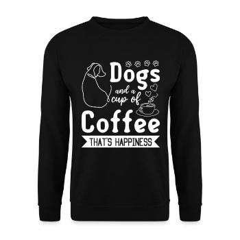 Les chiens et une tasse de café qui est le bonheur - Dog Ow - Sweat-shirt Unisexe - noir - Devant - Alina (178cm) & Michal (187cm)