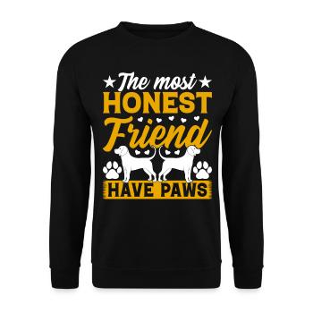 The Most Honest Friend Have Paws - Dog Owner Dog L - Unisex Pullover - Schwarz - Vorne - Alina (178cm) & Michal (187cm)
