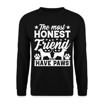 The Most Honest Friend Have Paws - Dog Lover Dog O - Unisex Pullover - Schwarz - Vorne - Alina (178cm) & Michal (187cm)