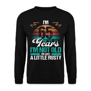65 Idée d’anniversaire Drôle Je ne suis pas vieux Humour Année - Sweat-shirt Unisexe - noir - Devant - Alina (178cm) & Michal (187cm)